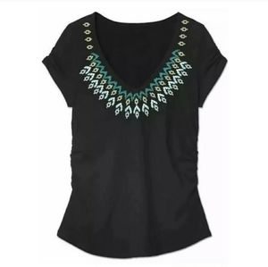 Athleta Tahoe Tee embroidered top size S